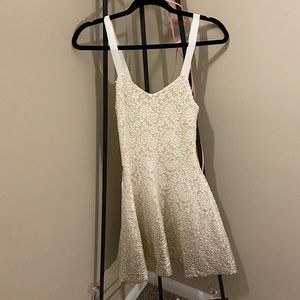Free People Cream Lace Shine Ombré Dress